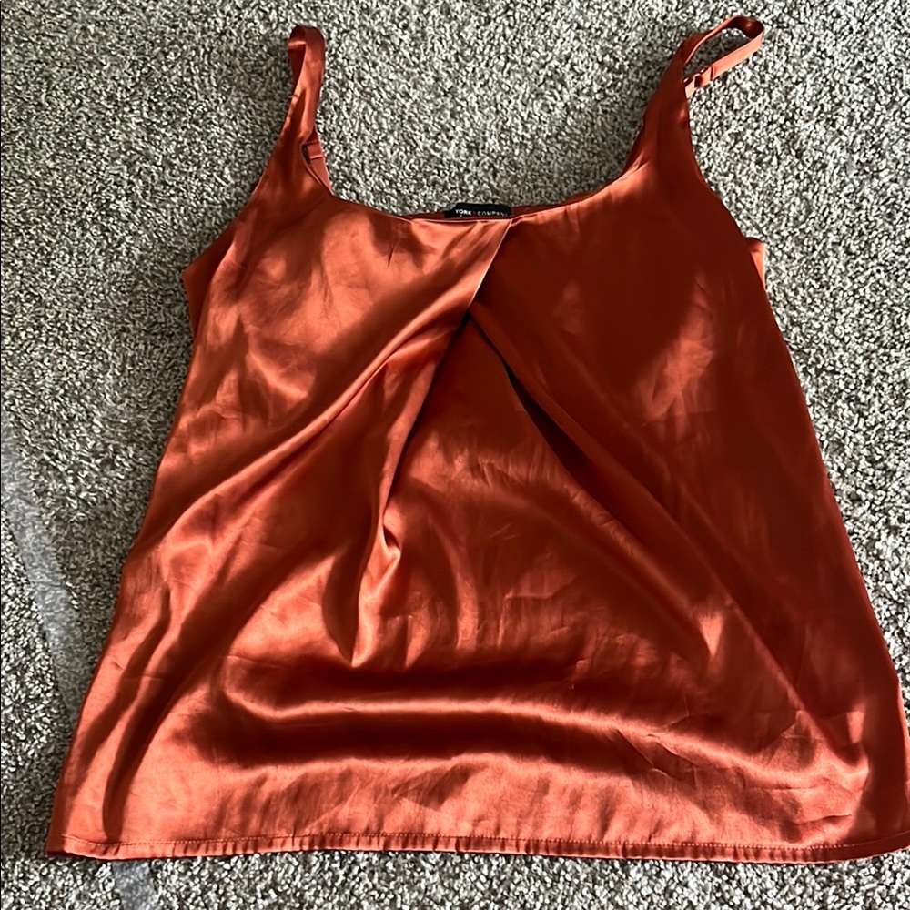 Orange Satin Women's Top